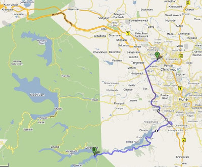 location map to panshet boating club