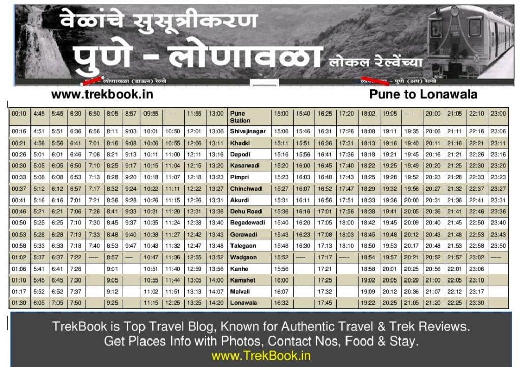 pune lonavala local train timetable download