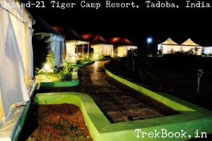 Beautiful night view United-21 Tiger Camp Resort, Tadoba, India