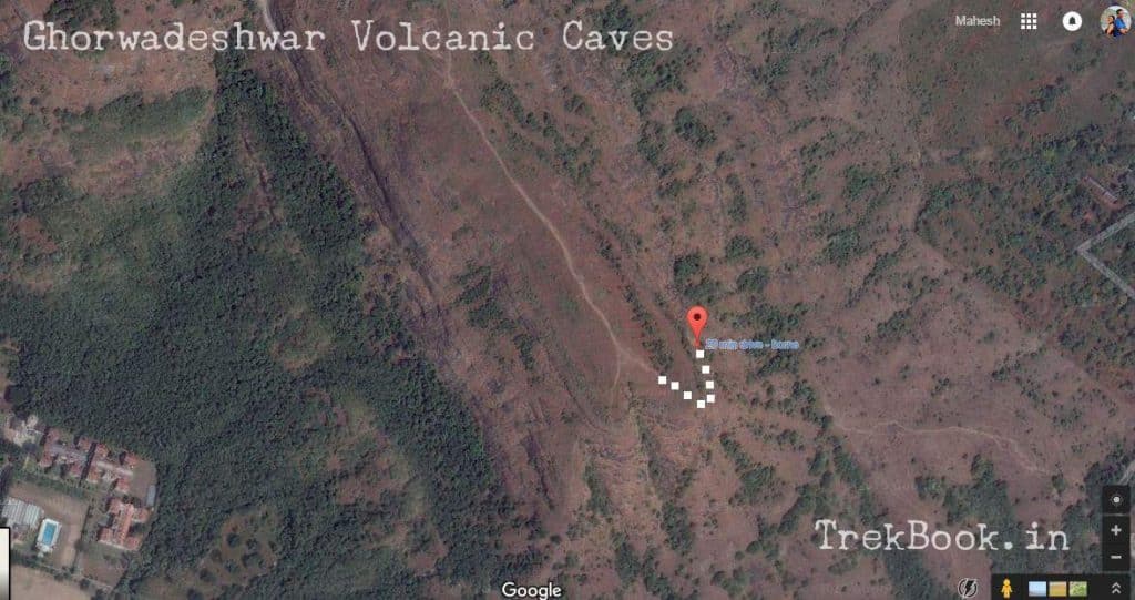 map to Ghorwadeshwar Caves vlocanic