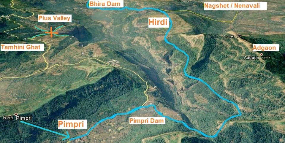andharban trek map pimpri bhira dam